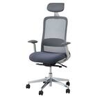 オフィスチェア(BELLA GMW 肘・ヘッドレスト付き GY) 1枚目画像