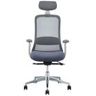 オフィスチェア(BELLA GMW 肘・ヘッドレスト付き GY) 2枚目画像