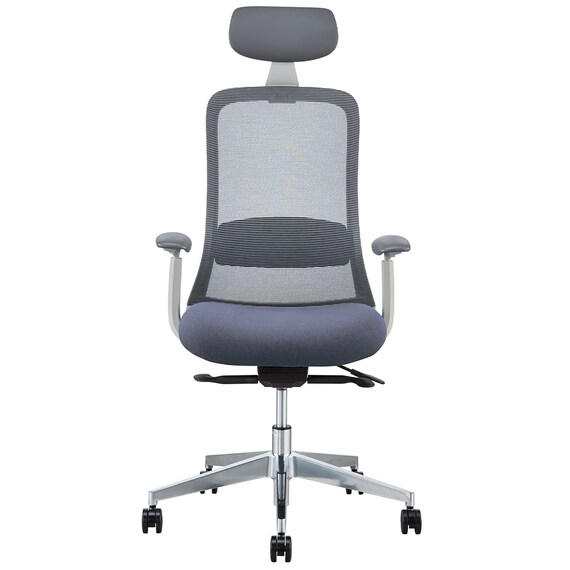 オフィスチェア(BELLA GMW 肘・ヘッドレスト付き GY) 2枚目画像