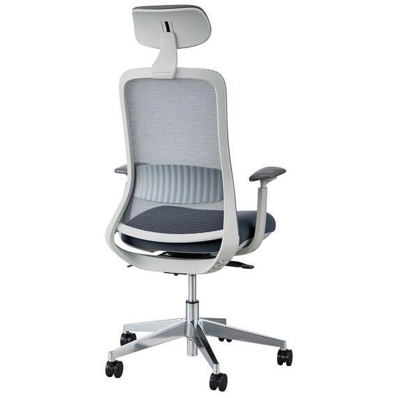 オフィスチェア(BELLA GMW 肘・ヘッドレスト付き GY) 4枚目画像