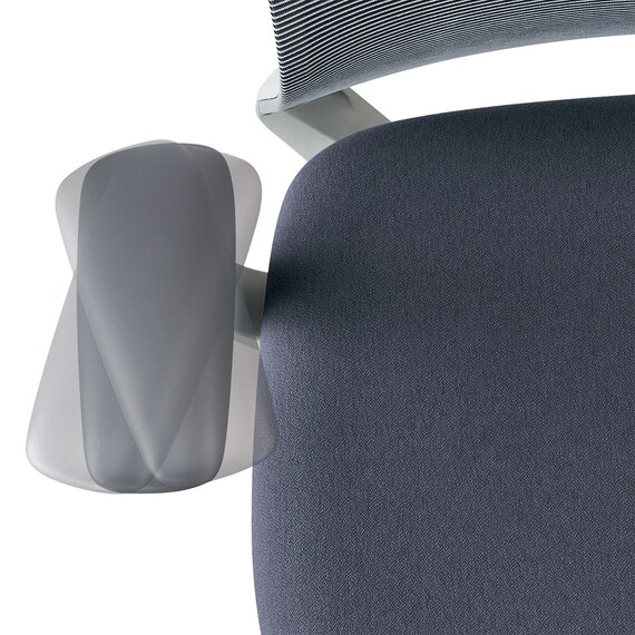 オフィスチェア(BELLA GMW 肘・ヘッドレスト付き GY) 12枚目画像