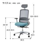 オフィスチェア(BELLA GMW 肘・ヘッドレスト付き GY) 15枚目画像