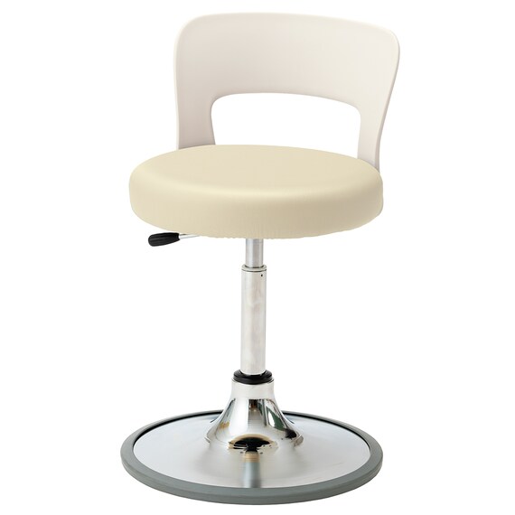 昇降チェア(CA-P14BL 背付き 円盤脚 ラバープロテクタ PVC-CYE) 1枚目画像