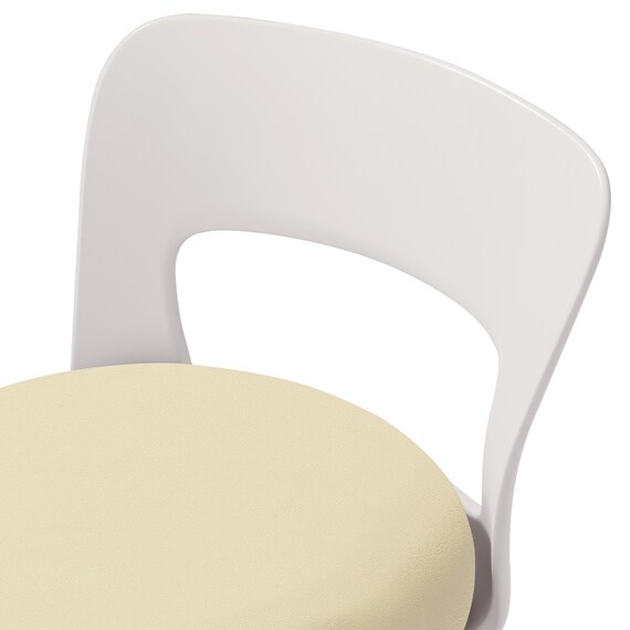 昇降チェア(CA-P14BL 背付き 円盤脚 ラバープロテクタ PVC-CYE) 2枚目画像