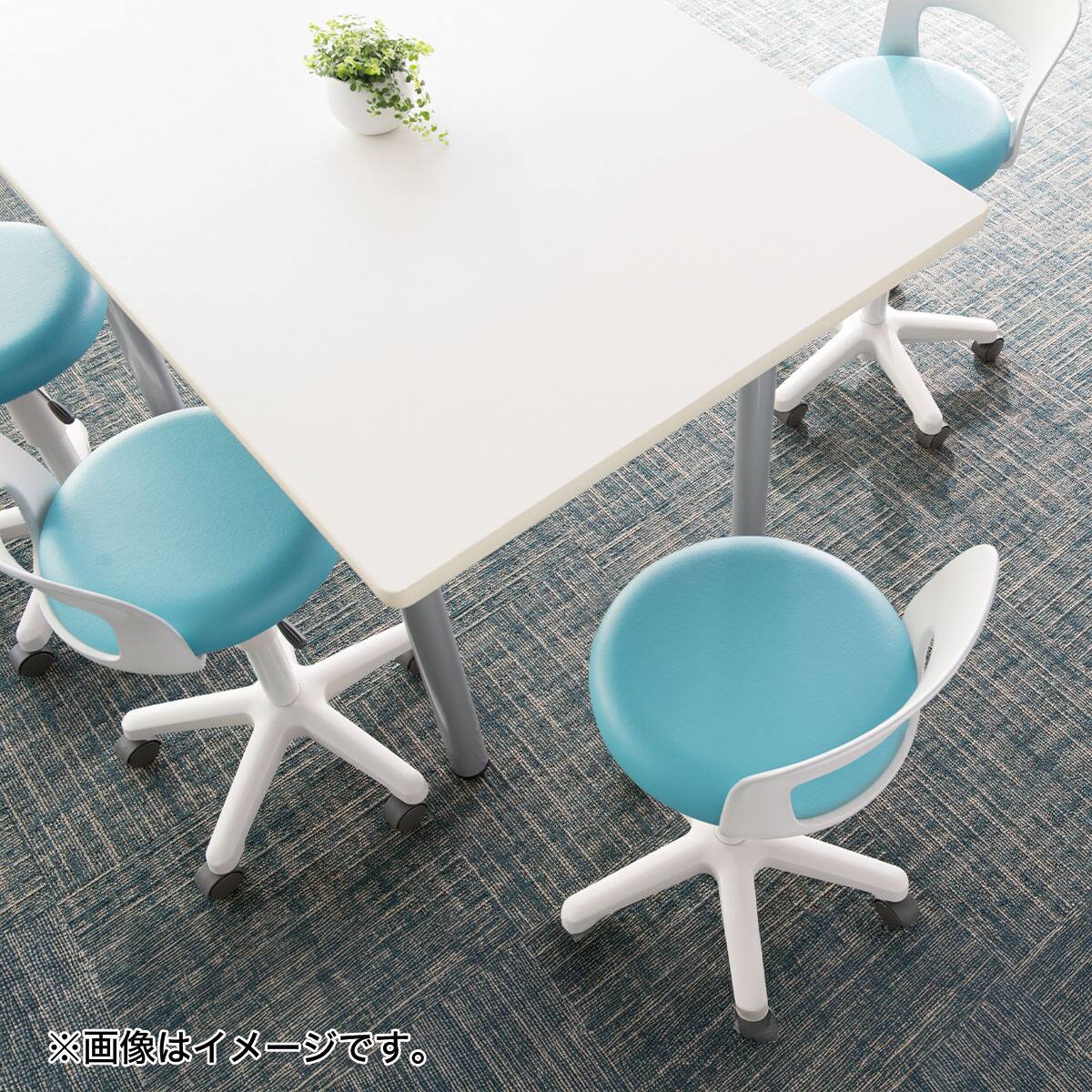 昇降チェア(CA-P14BL 背付き 円盤脚 ラバープロテクタ PVC-CYE
