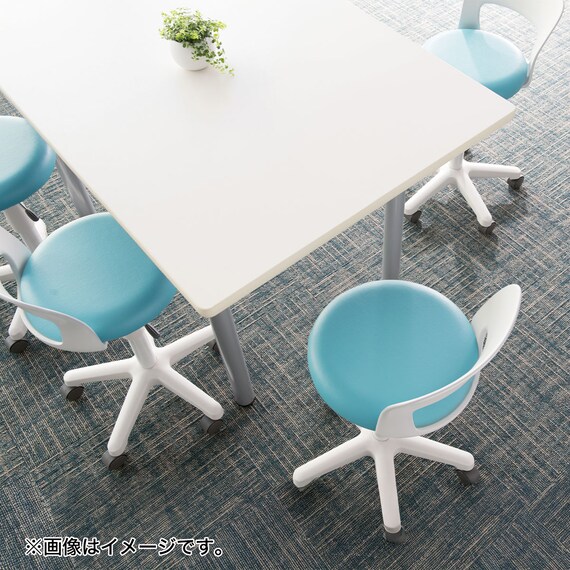 昇降チェア(CA-P14BL 背付き 円盤脚 ラバープロテクタ PVC-CYE) 6枚目画像