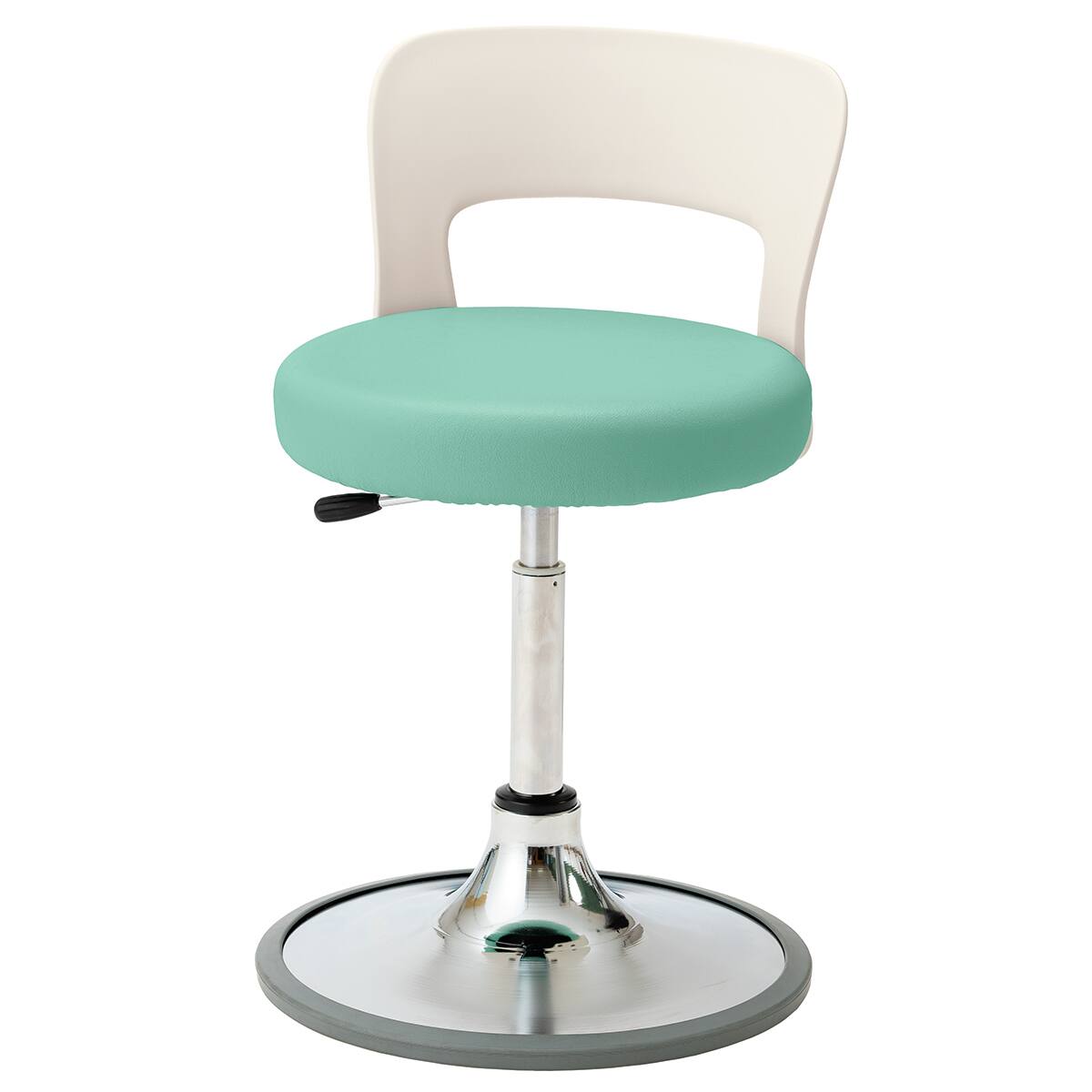 昇降チェア(CA-P14BL 背付き 円盤脚 ラバープロテクタ PVC-MINT