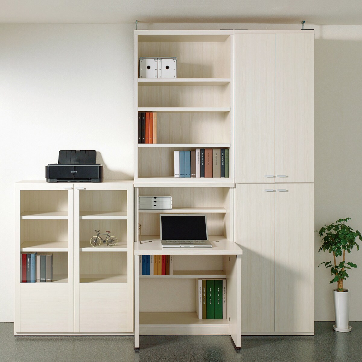 木製書庫(両開き板戸 SHELF KFS-90 WW)通販 | ニトリネット