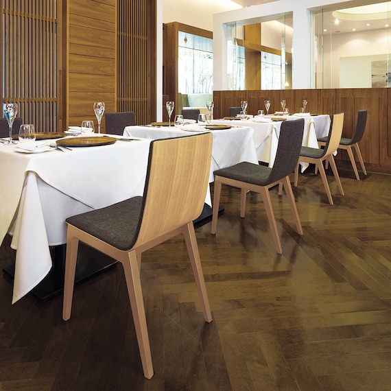 木製チェア(タストB 背張り D19 NA/GY) 5枚目画像