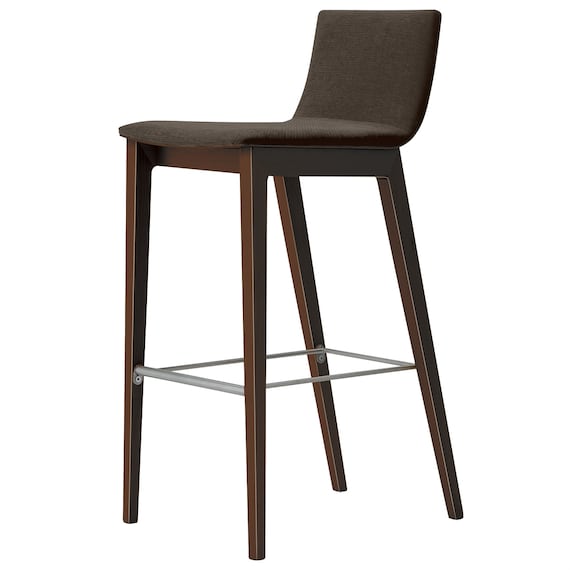 木製カウンターチェア(タストA 背板 D19 DBR/GY) 2枚目画像