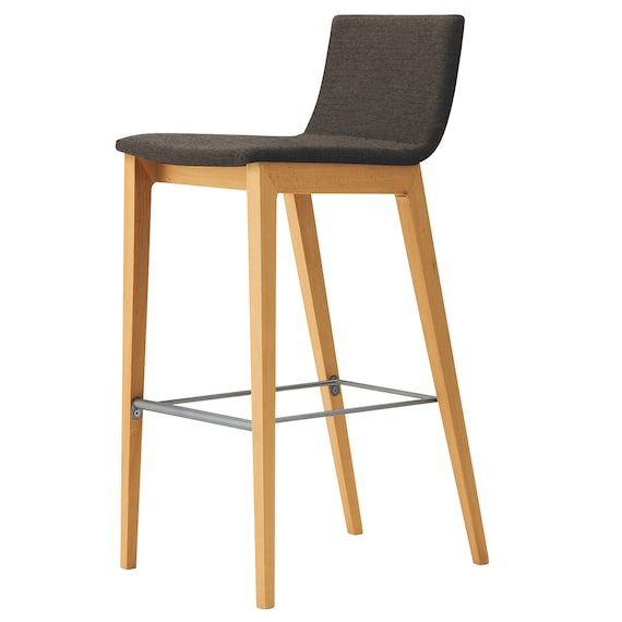 木製カウンターチェア(タストB 背張り D19 NA/GY) 1枚目画像