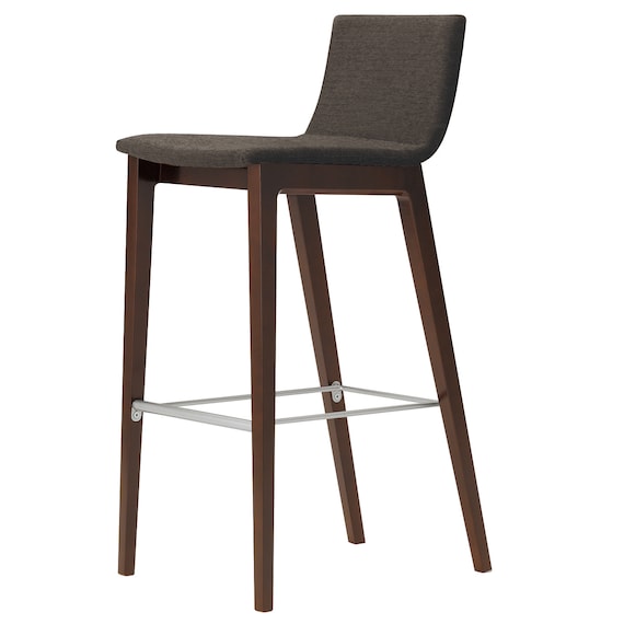 木製カウンターチェア(タストB 背張り D19 DBR/GY) 1枚目画像