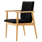 木製アームチェア(マルト D-19-9286 布 NA/BK) 1枚目画像