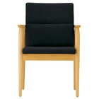 木製アームチェア(マルト D-19-9286 布 NA/BK) 2枚目画像