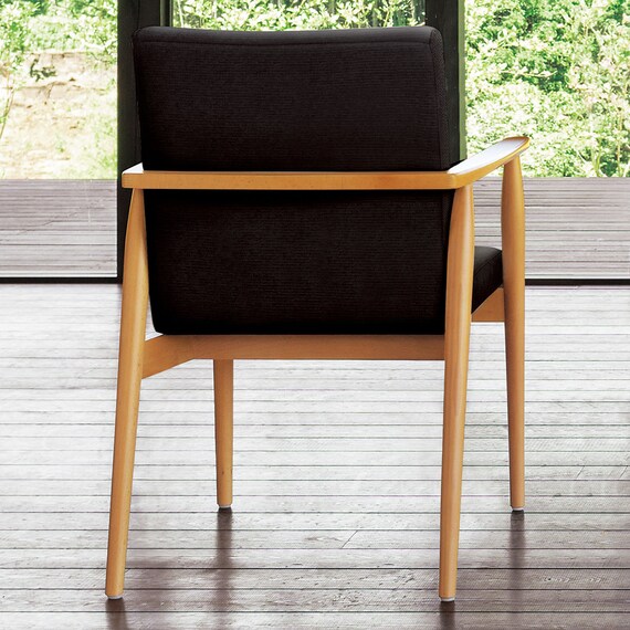 木製アームチェア(マルト D-19-9286 布 NA/BK) 6枚目画像