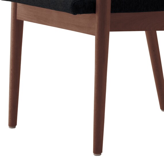 木製アームチェア(マルト D-19-9286 布 DBR/BK) 6枚目画像