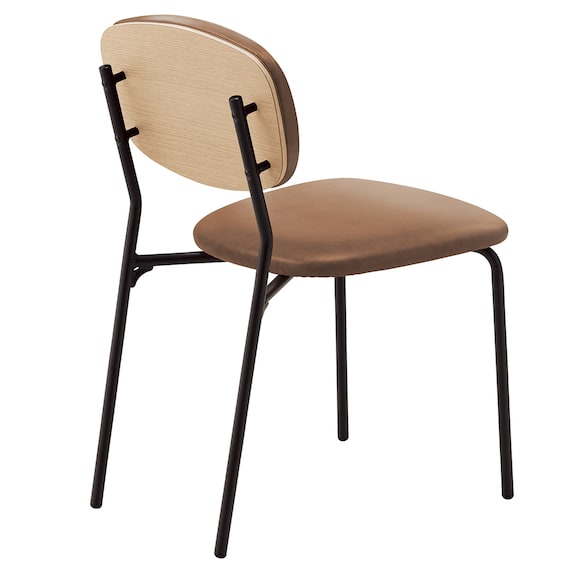 スチール脚チェア(ルペDG-B25-3 LBR/LBR) 2枚目画像