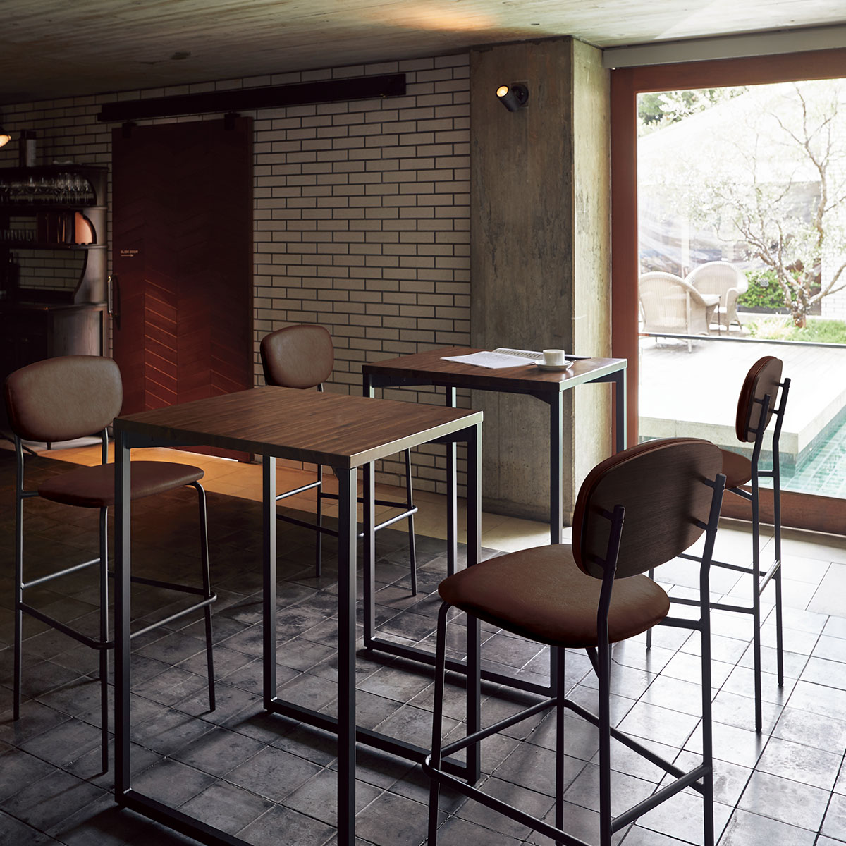 スチール脚カウンターチェア(ルペDG-B25-5 DBR/DBR) | ニトリネット