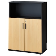 木製キャビネット(ブリザ2 3段 ハーフ扉タイプ)