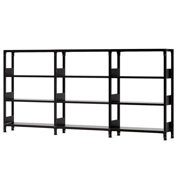 3連スチール書架(天地4段 RKU 1350-340 BK) 1枚目画像