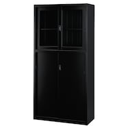 スチール書庫(TSNS3-02N 上ガラス引戸・下引戸)