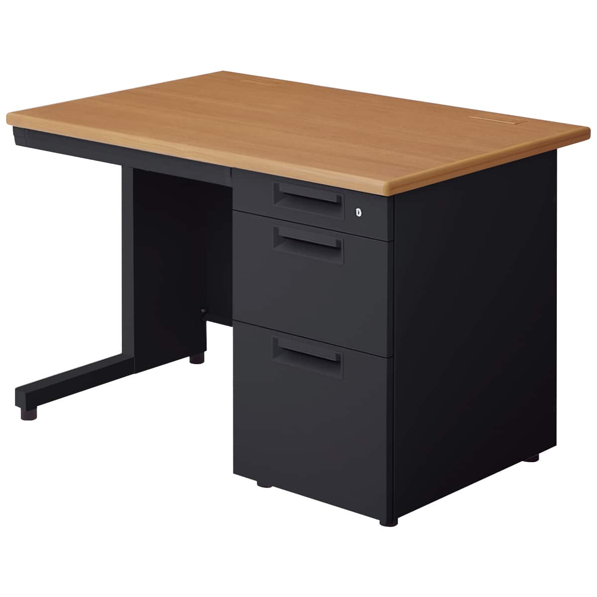 もりもりた出品③ 袖机のみ 片袖机(LEED 127D-3 奥行70cm 下段引出し深型 T2/BK) | ニトリネット