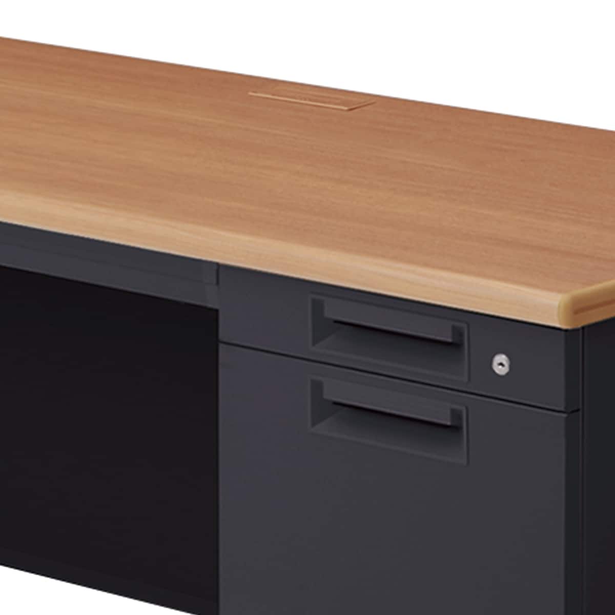 片袖机(LEED 146A-3 奥行60cm 中段下段引出し同サイズ T2/BK) | ニトリ