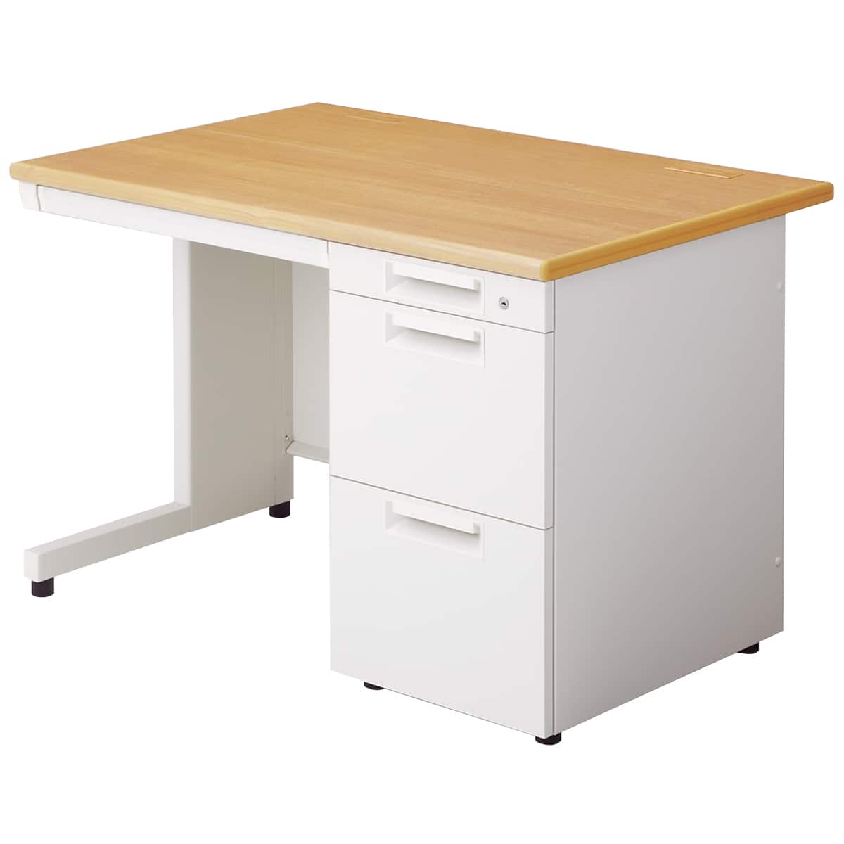 もりもりた出品③ 袖机のみ プラス 片袖机 JS-107D-3 WH 【幅1000×奥行700×高さ700mm】【カラー