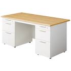 両袖机(LEED 157D-33 奥行70cm 下段引出し深型  WM/W4) 1枚目画像