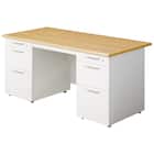 両袖机(LEED 157D-33 奥行70cm 下段引出し深型 WM/W4) 1枚目画像