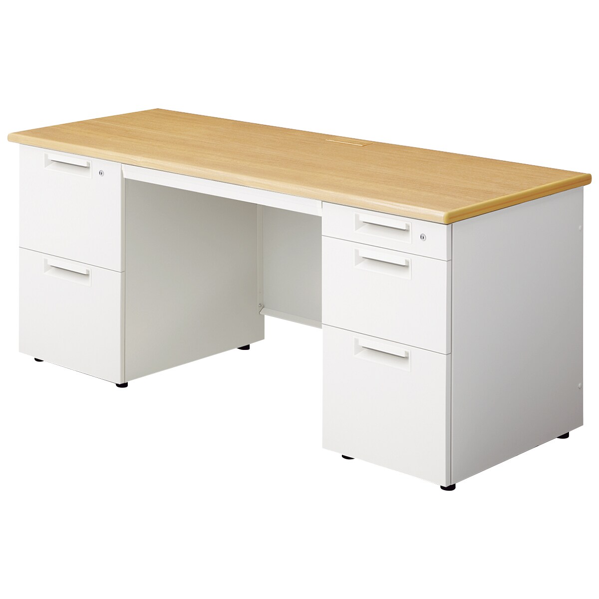 両袖机(LEED 166D-32 奥行60cm 下段引出し深型 WM/W4) | ニトリネット