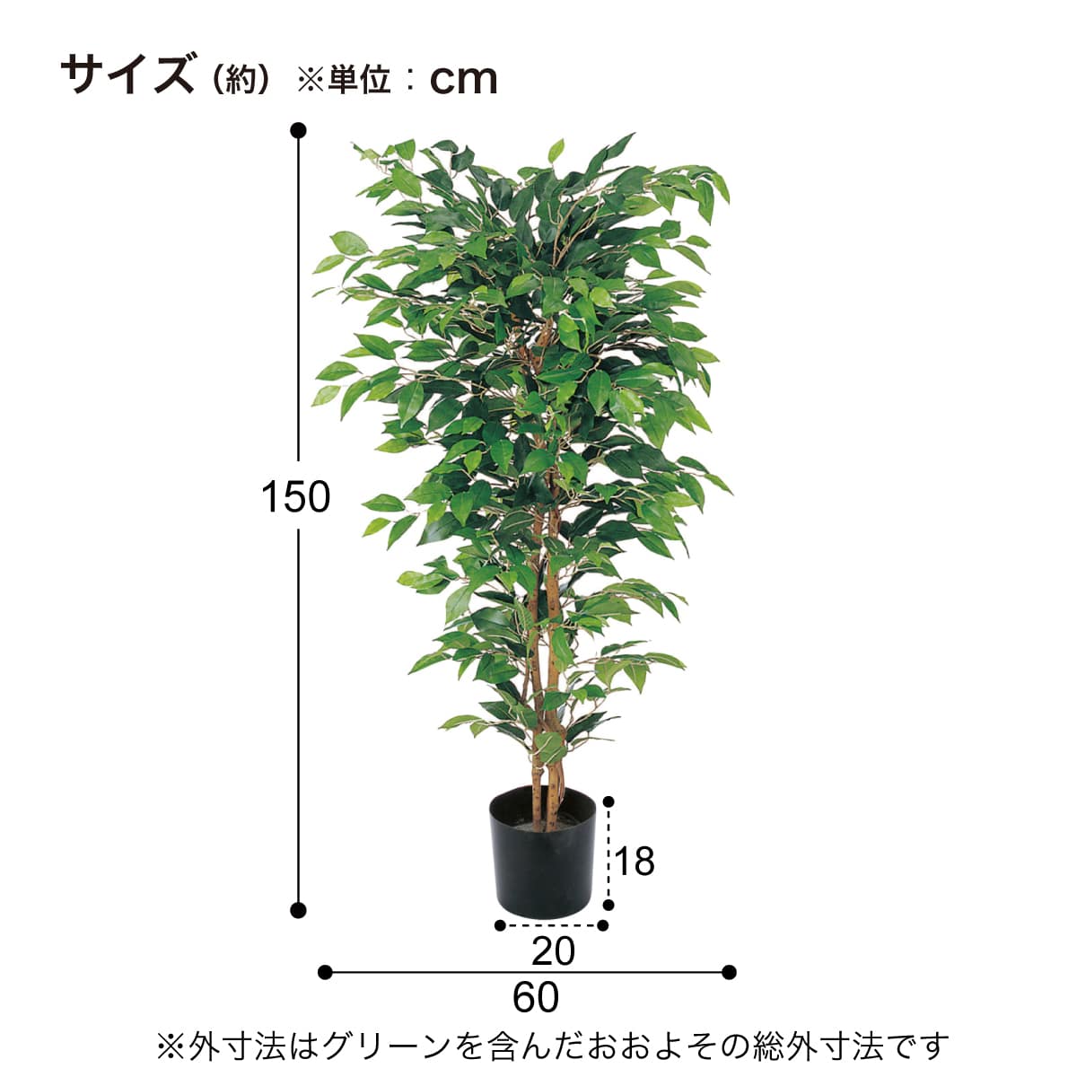 フェイクグリーン(高さ150cm ベンジャミンフィカス GLP-1300) | ニトリ
