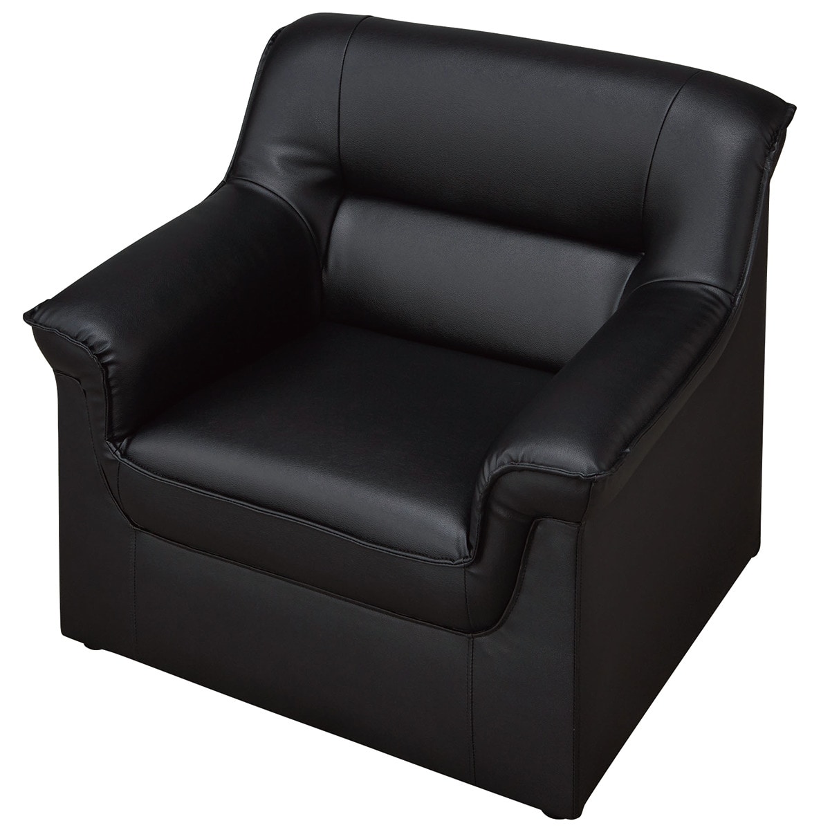 1人用合皮ソファ(MS-101 BK) 1人用合皮ソファ(MS-101 BK)
