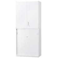 スチール書庫(上両開き・下引違い HOS-X WH)