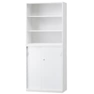 スチール書庫(上オープン・下引違い HOS-X WH)