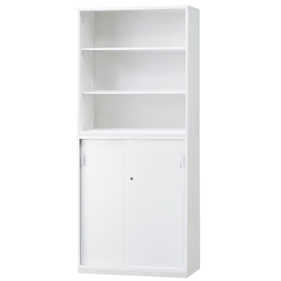 スチール書庫(上オープン・下引違い HOS-X WH) 1枚目画像