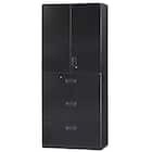 スチール書庫(上両開き・下引出し3段 HOS-X BK) 1枚目画像