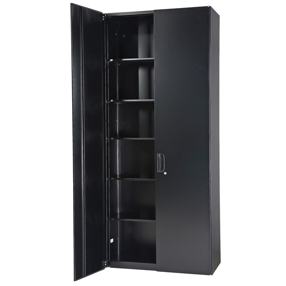 スチール書庫(両開き HOS-X BK) 2枚目画像