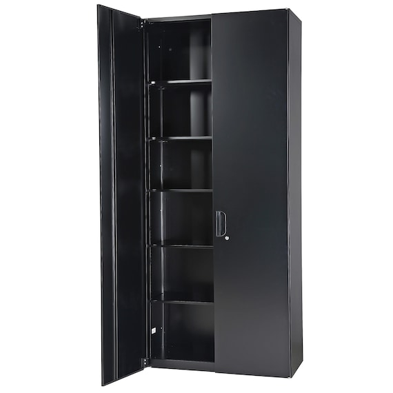 スチール書庫(両開き HOS-X BK) 2枚目画像