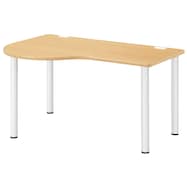 ワークテーブル(NSD-L 左ラウンド ホワイト脚 幅140・160・180cm)