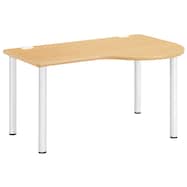 ワークテーブル(NSD-R 右ラウンド ホワイト脚 幅140・160・180cm)