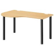 ワークテーブル(NSD-L 左ラウンド ブラック脚 幅140・160・180cm)