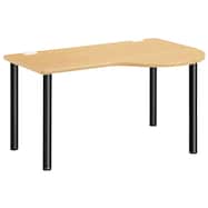 ワークテーブル(NSD-R 右ラウンド ブラック脚 幅140・160・180cm)