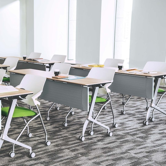 会議用テーブル(NTXR1545 幕板付き WH) 6枚目画像