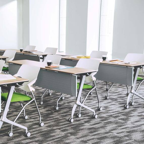 会議用テーブル(NTXR1560 幕板付き WH) 6枚目画像