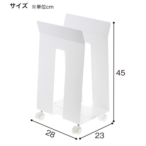 ダンボール・紙袋ストッカー(DSKSキャスター付 BK) 5枚目画像