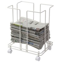 新聞・雑誌ストッカー(そのまま結束できるキャスター付 WH)