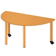 福祉テーブル(半円 NT-FED2C 高さ固定脚/2個キャスター)