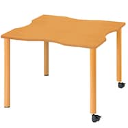 福祉テーブル(曲線型 NT-FED2C 高さ固定脚/2個キャスター)