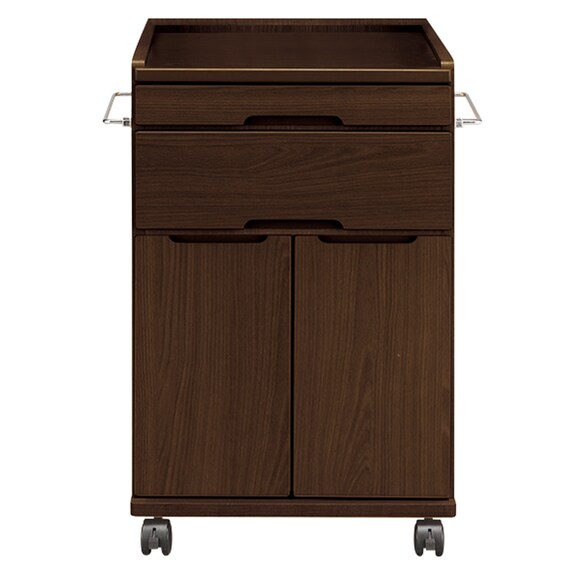 床頭台(IM-001L 開き戸 DBR) 2枚目画像